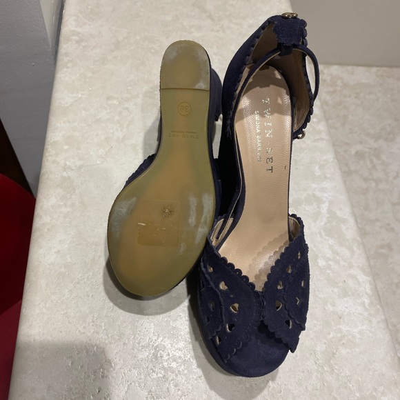 Twin Set blue suede platform shoes - Picture 3 of 3
